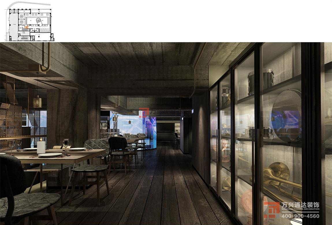 北京萬興通達(dá)辦公裝修項目-春光巷電影主題餐廳裝修效果圖