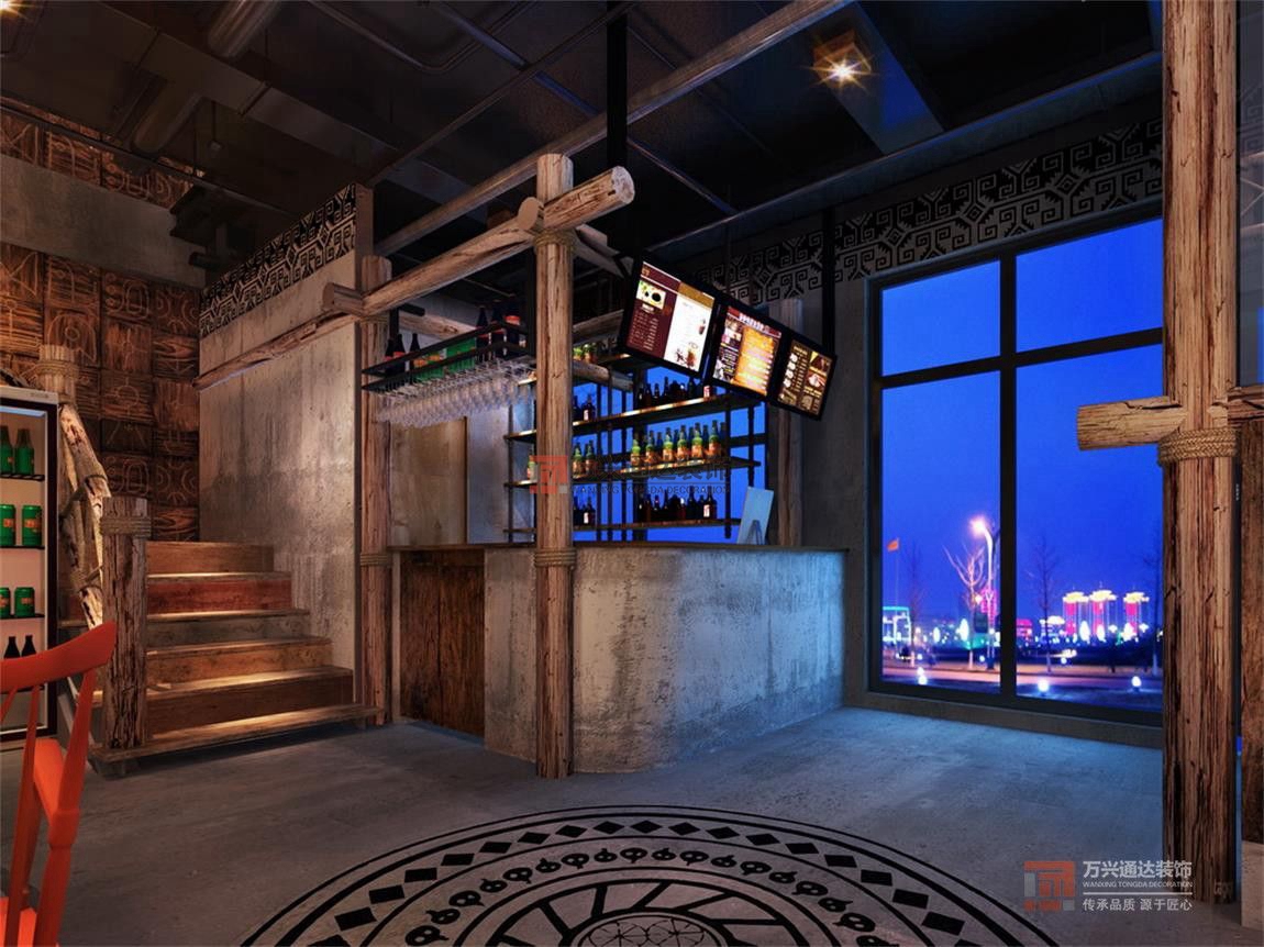 北京萬興通達(dá)辦公裝修項(xiàng)目-原始燒烤店裝修效果圖