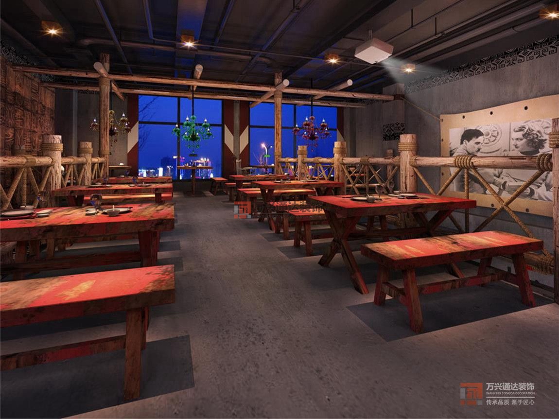 北京萬興通達(dá)辦公裝修項(xiàng)目-原始燒烤店裝修效果圖