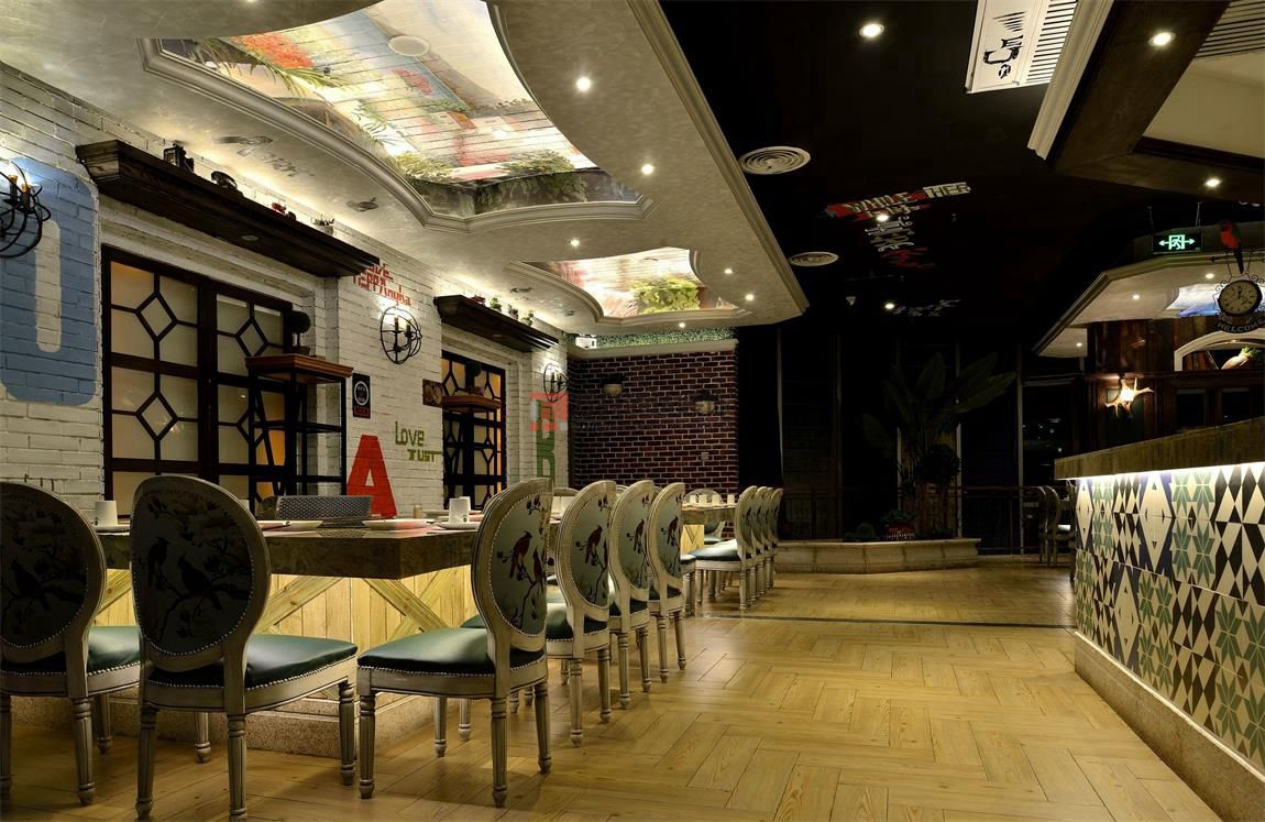 北京萬興通達辦公裝修項目-香榭印象鐵板燒裝修效果圖