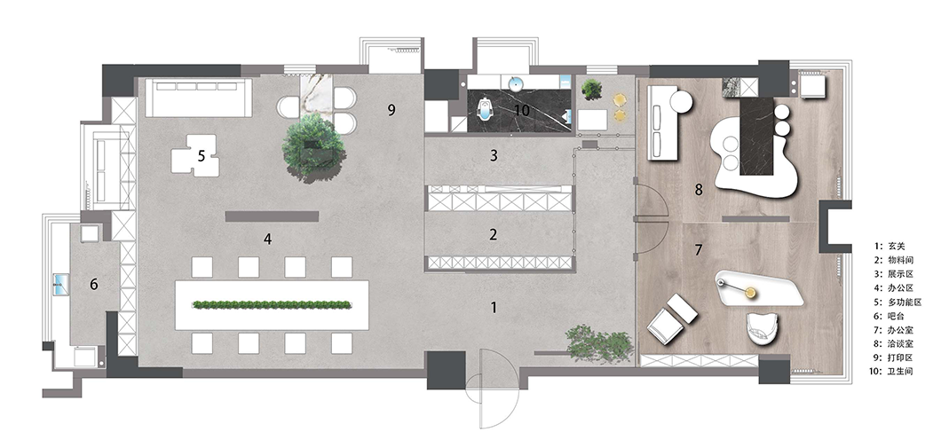 北京萬興通達辦公裝修項目-極簡風辦公室裝修案例，這樣的留白太高級裝修效果圖