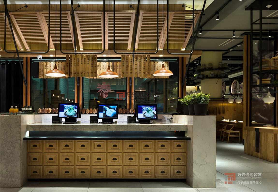 北京萬(wàn)興通達(dá)辦公裝修項(xiàng)目-東園小館快餐廳裝修效果圖