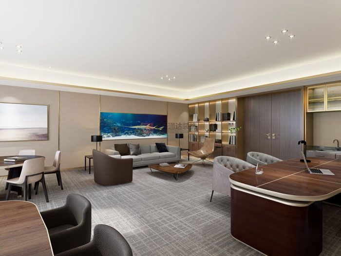 北京萬興通達(dá)辦公裝修項目-董事長辦公室裝修效果圖裝修效果圖