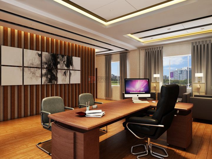 北京萬興通達(dá)辦公裝修項目-董事長辦公室裝修效果圖裝修效果圖