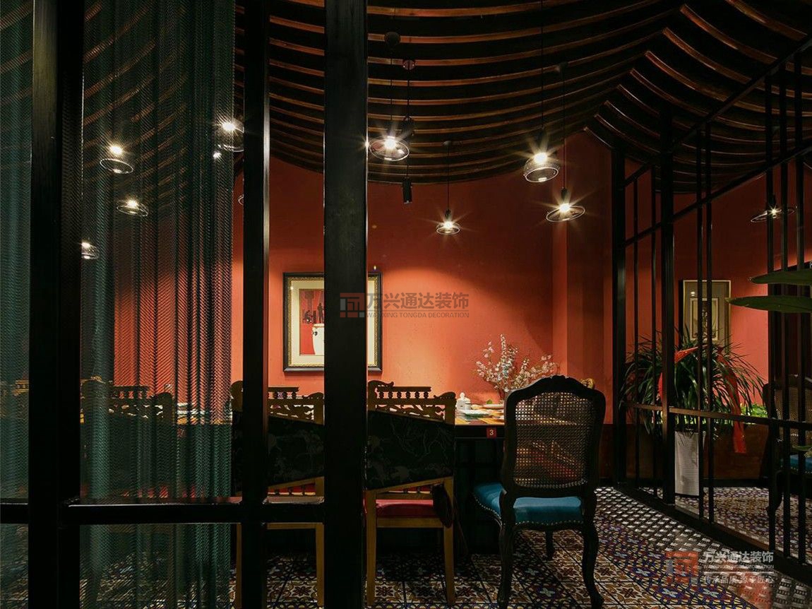 北京萬(wàn)興通達(dá)辦公裝修項(xiàng)目-月影法式鐵板燒裝修效果圖