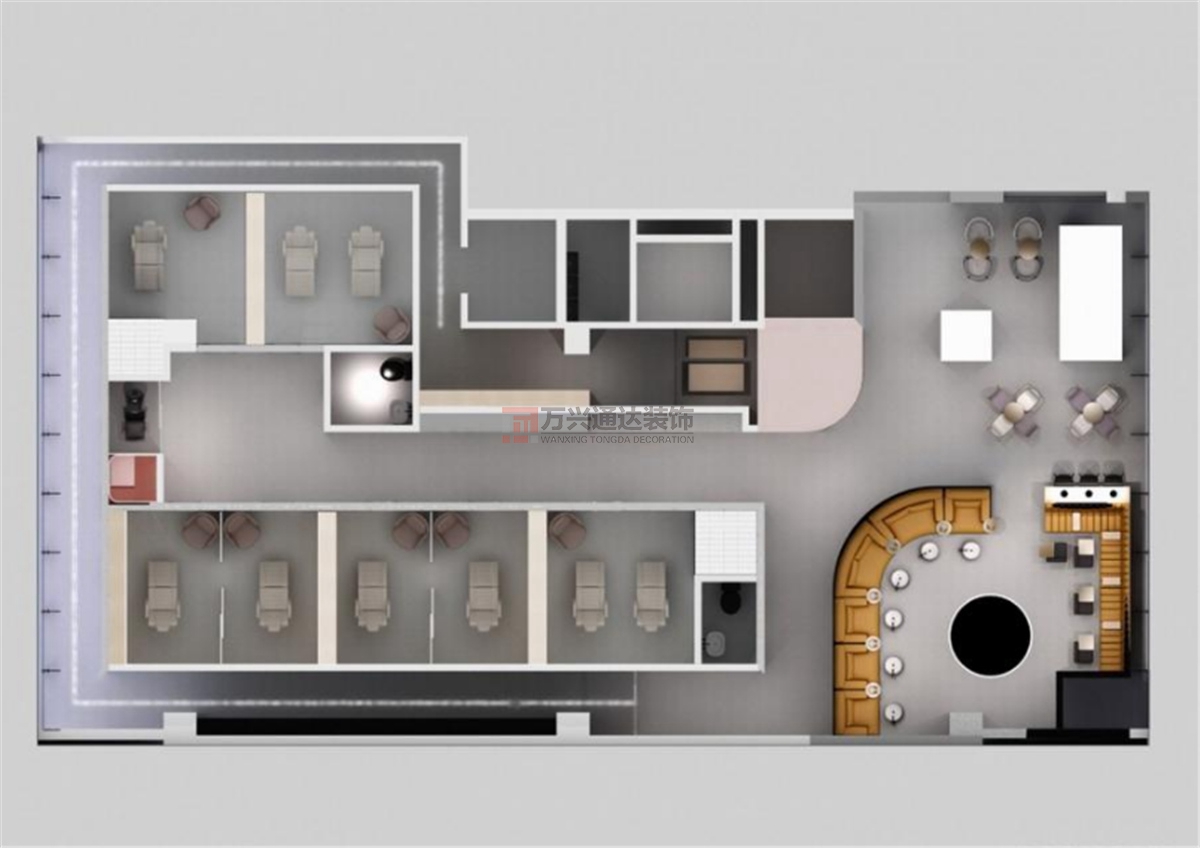 北京萬(wàn)興通達(dá)辦公裝修項(xiàng)目-美甲店裝修效果圖