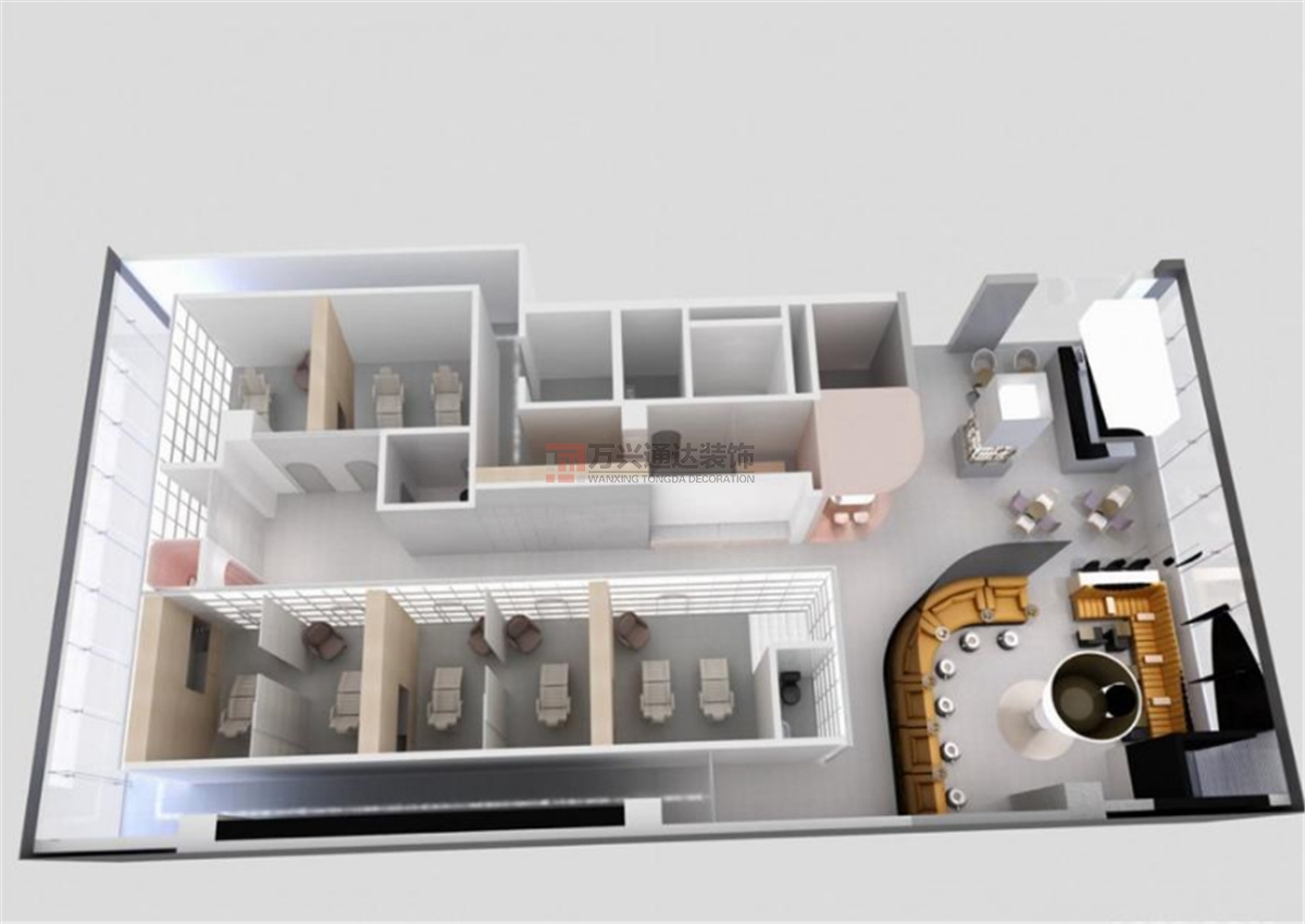 北京萬(wàn)興通達(dá)辦公裝修項(xiàng)目-美甲店裝修效果圖