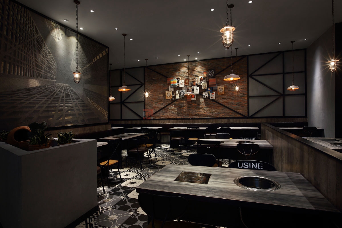 北京萬興通達(dá)辦公裝修項目-赤燒餐廳裝修效果圖