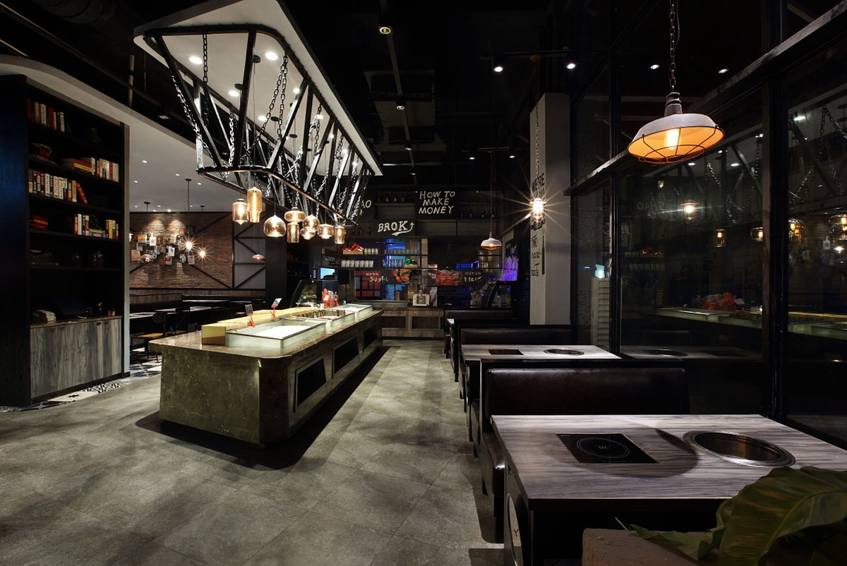 北京萬興通達(dá)辦公裝修項目-赤燒餐廳裝修效果圖