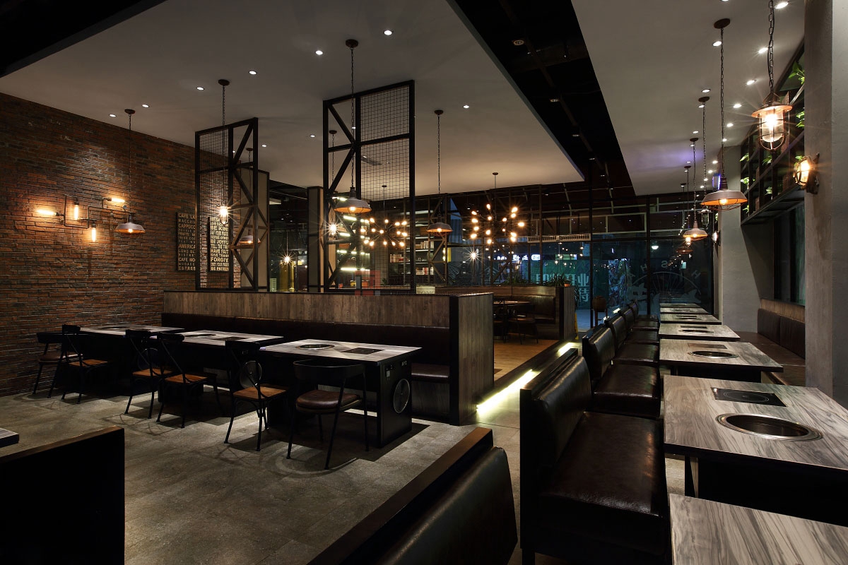 北京萬興通達(dá)辦公裝修項目-赤燒餐廳裝修效果圖