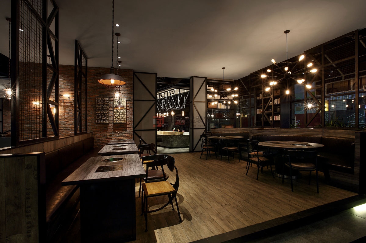 北京萬興通達(dá)辦公裝修項目-赤燒餐廳裝修效果圖