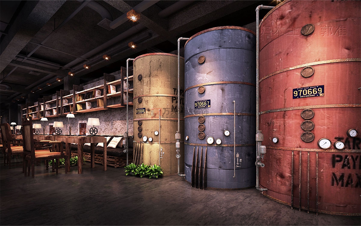 北京萬興通達(dá)辦公裝修項目-番禺煮糖間咖啡館裝修效果圖