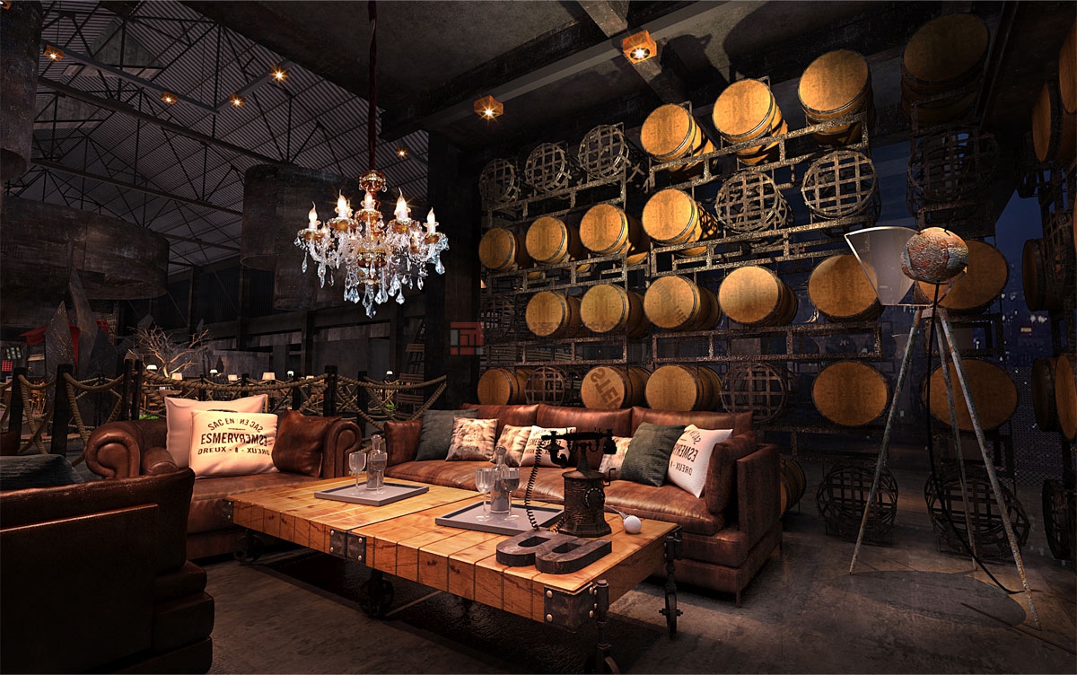 北京萬興通達(dá)辦公裝修項目-番禺煮糖間咖啡館裝修效果圖