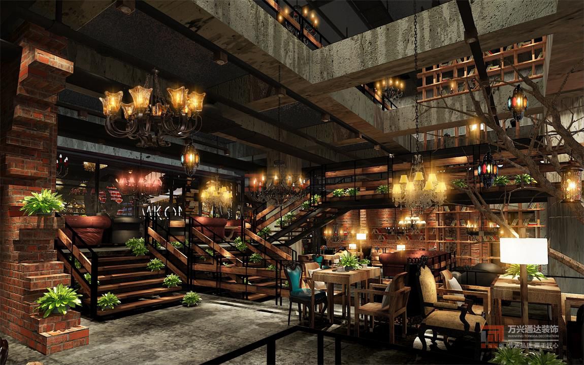 北京萬(wàn)興通達(dá)辦公裝修項(xiàng)目-咖啡灣咖啡廳裝修效果圖