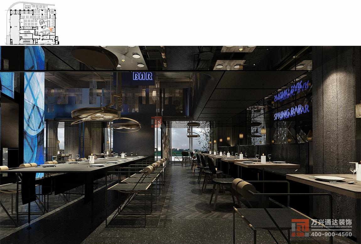 北京萬興通達(dá)辦公裝修項目-春光巷電影主題餐廳裝修效果圖
