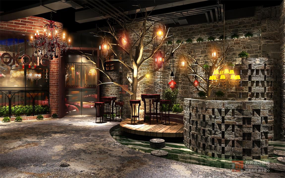 北京萬(wàn)興通達(dá)辦公裝修項(xiàng)目-咖啡灣咖啡廳裝修效果圖
