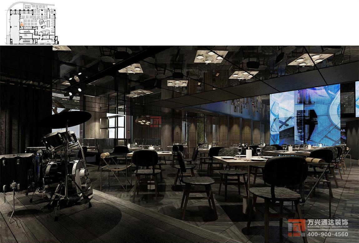 北京萬興通達(dá)辦公裝修項目-春光巷電影主題餐廳裝修效果圖