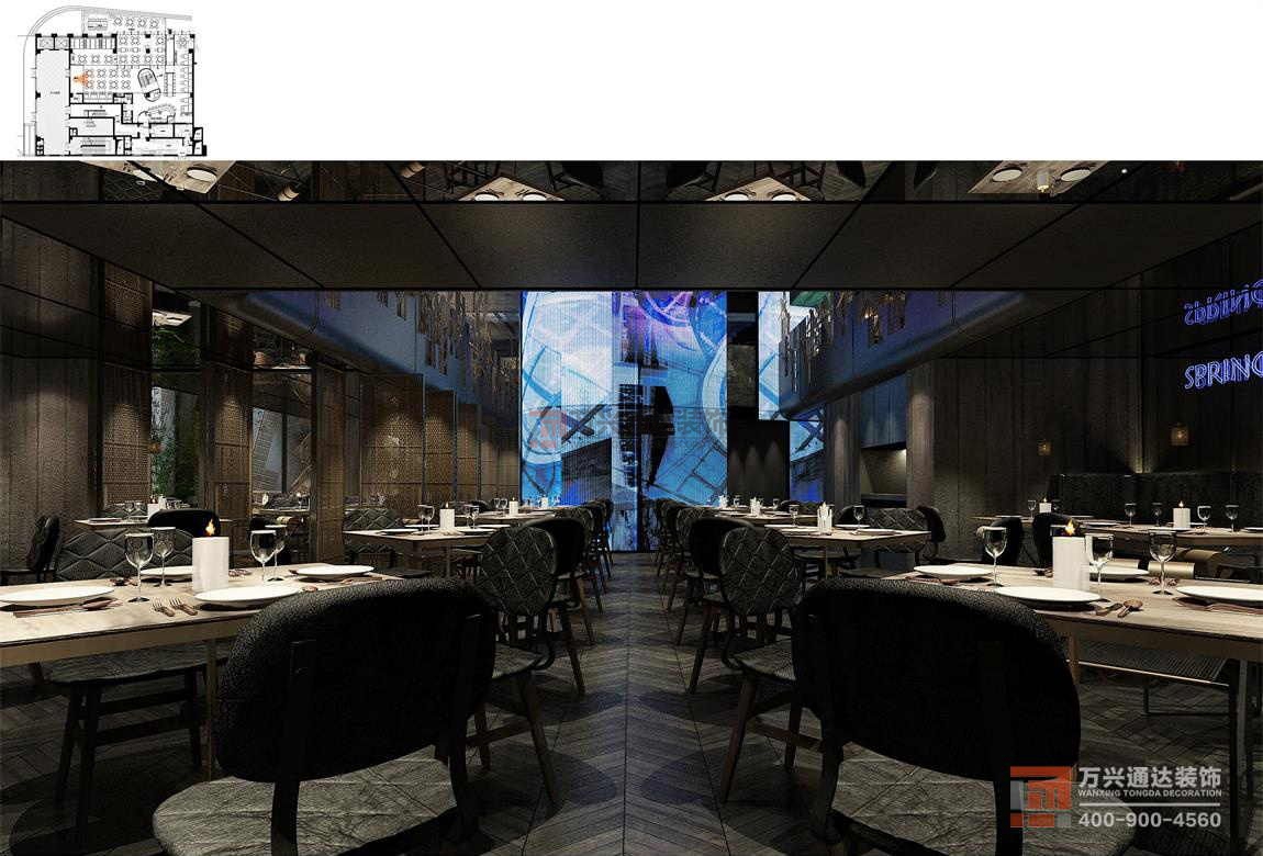 北京萬興通達(dá)辦公裝修項目-春光巷電影主題餐廳裝修效果圖