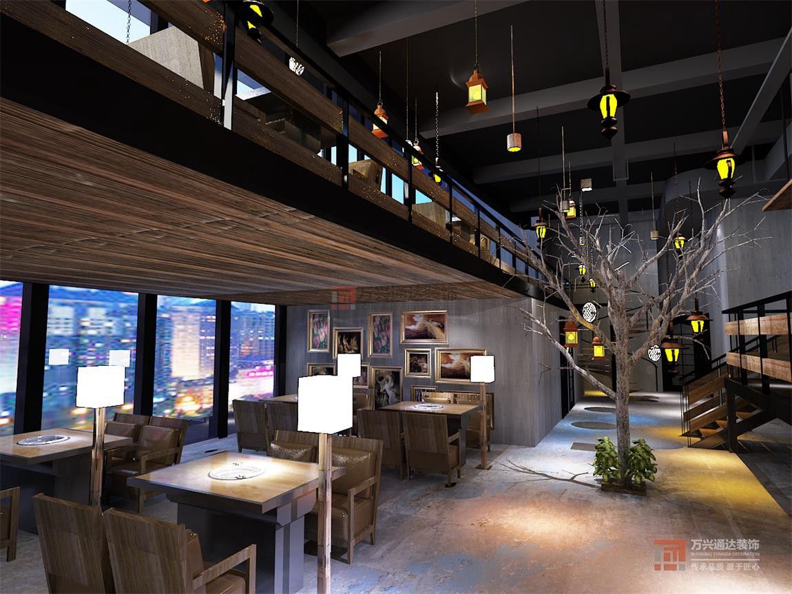 北京萬(wàn)興通達(dá)辦公裝修項(xiàng)目-釜山料理餐廳裝修效果圖