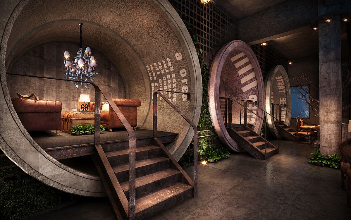 北京萬興通達(dá)辦公裝修項目-番禺煮糖間咖啡館裝修效果圖