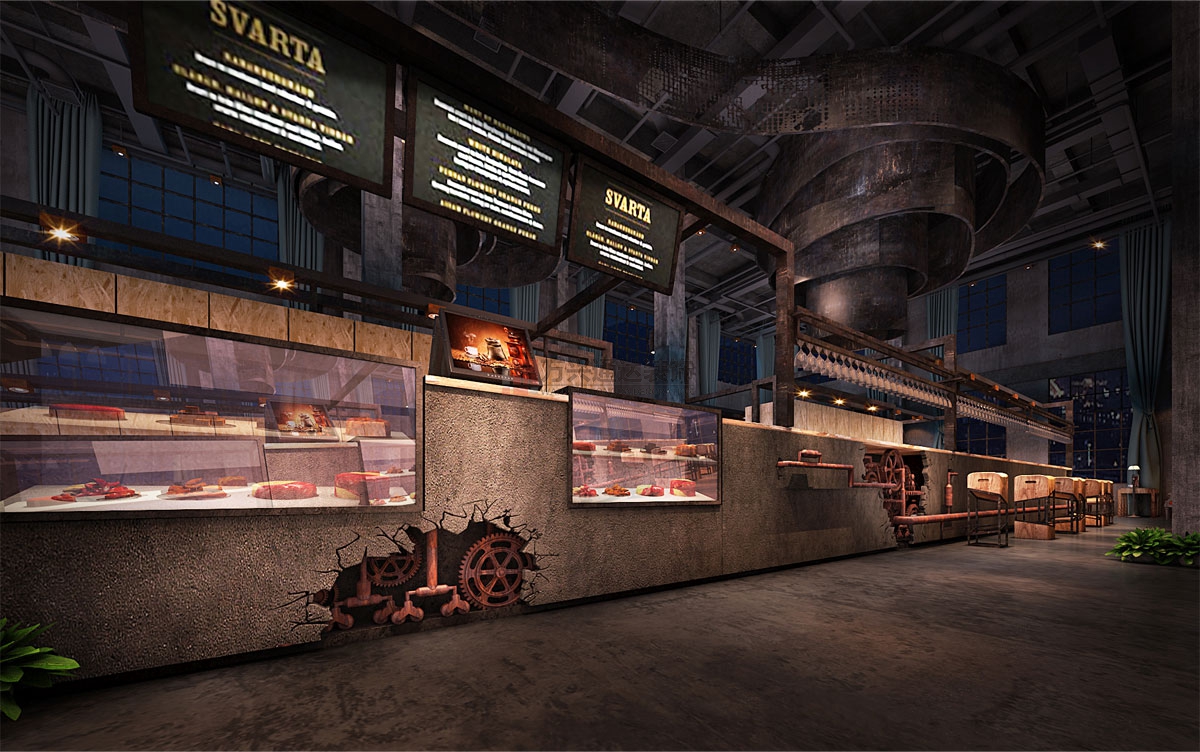 北京萬興通達(dá)辦公裝修項目-番禺煮糖間咖啡館裝修效果圖