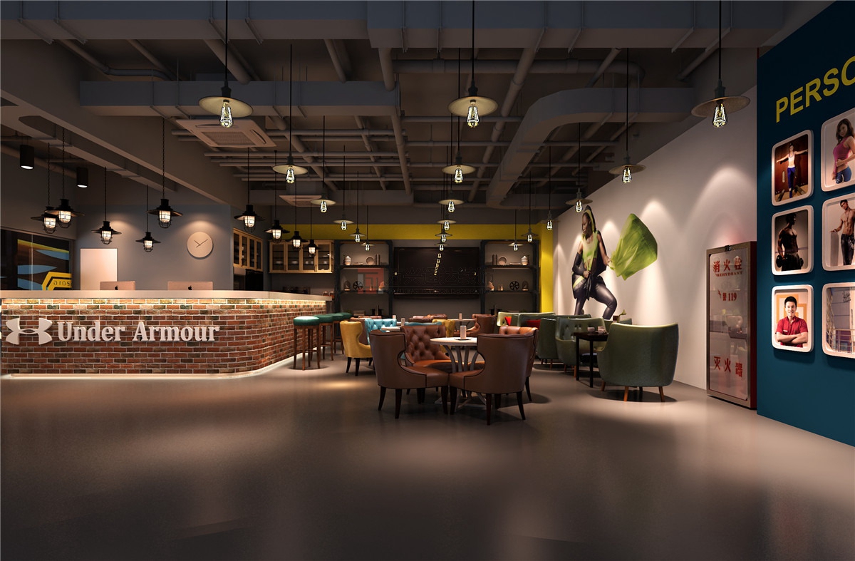 北京萬(wàn)興通達(dá)辦公裝修項(xiàng)目-高迪健身裝修效果圖