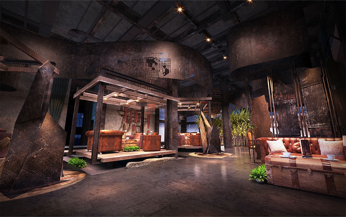 北京萬興通達(dá)辦公裝修項目-番禺煮糖間咖啡館裝修效果圖