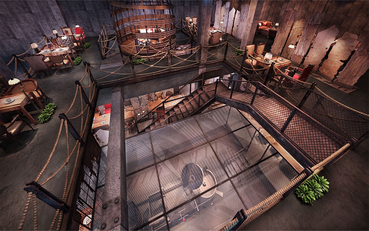 北京萬興通達(dá)辦公裝修項目-番禺煮糖間咖啡館裝修效果圖