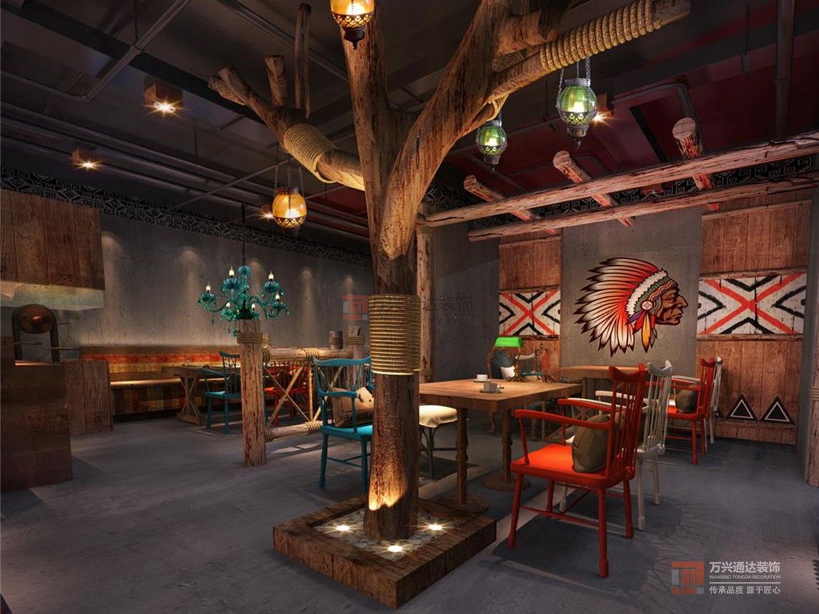 北京萬興通達(dá)辦公裝修項(xiàng)目-原始燒烤店裝修效果圖