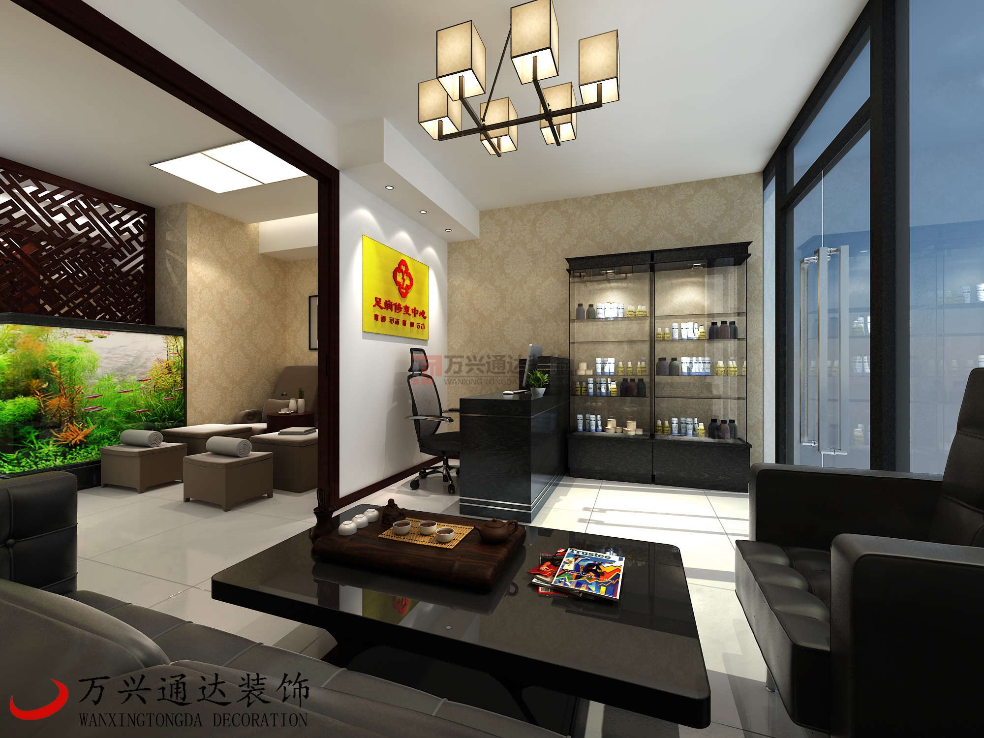 北京萬興通達(dá)辦公裝修項目-足療店裝修效果圖