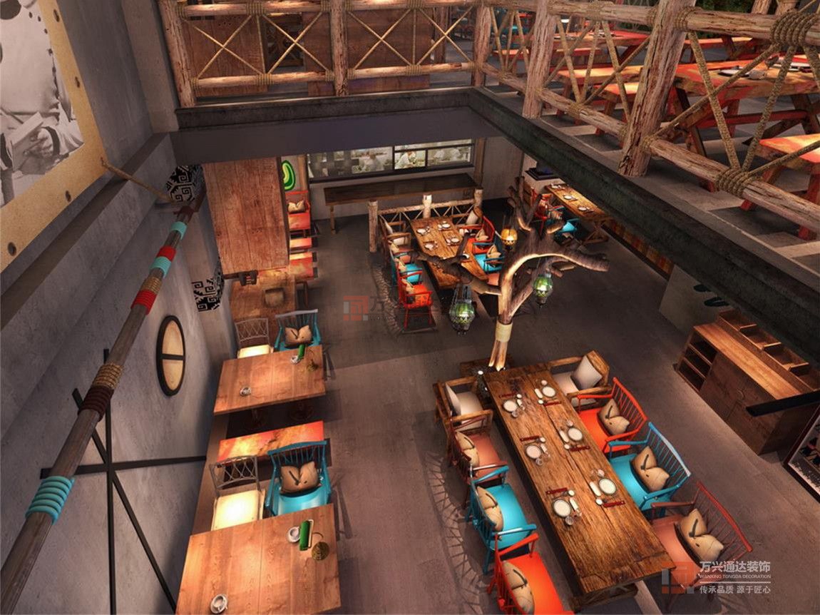 北京萬興通達(dá)辦公裝修項(xiàng)目-原始燒烤店裝修效果圖