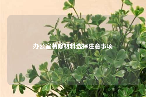 辦公室裝修材料選擇注意事項(xiàng)