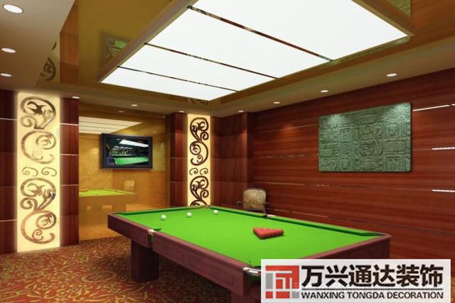 臺(tái)球室裝修效果圖臺(tái)球廳裝修效果圖_萬興辦公室裝修公司