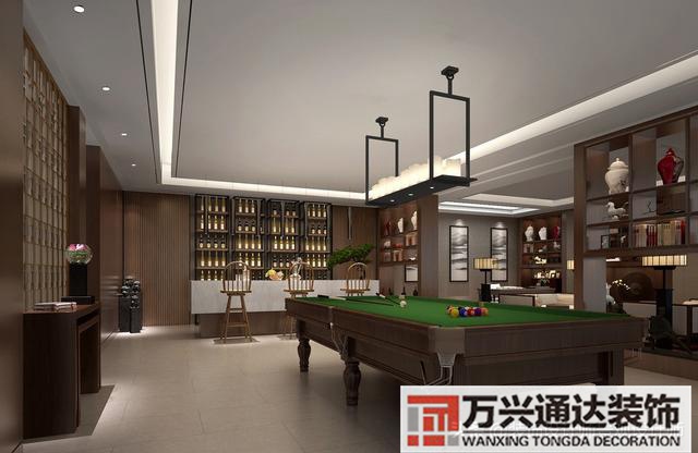 臺(tái)球室裝修效果圖臺(tái)球廳裝修效果圖_萬興辦公室裝修公司