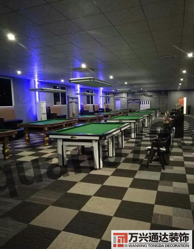 臺(tái)球室裝修效果圖臺(tái)球廳裝修效果圖_萬興辦公室裝修公司