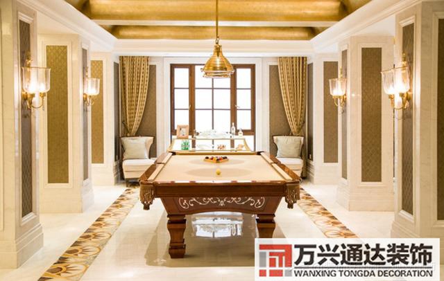 臺(tái)球室裝修效果圖臺(tái)球廳裝修效果圖_萬興辦公室裝修公司