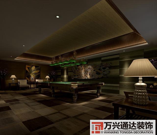 臺(tái)球室裝修效果圖臺(tái)球廳裝修效果圖_萬興辦公室裝修公司