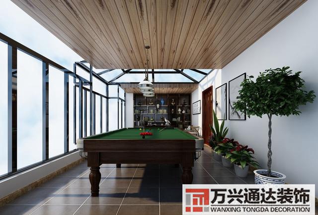 臺(tái)球室裝修效果圖臺(tái)球廳裝修效果圖_萬興辦公室裝修公司