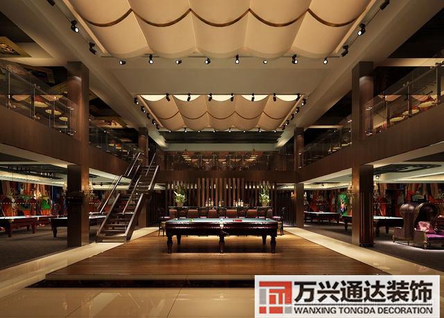 臺(tái)球室裝修效果圖臺(tái)球廳裝修效果圖_萬興辦公室裝修公司