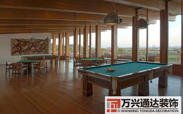 臺(tái)球室裝修效果圖臺(tái)球廳裝修效果圖_萬興辦公室裝修公司