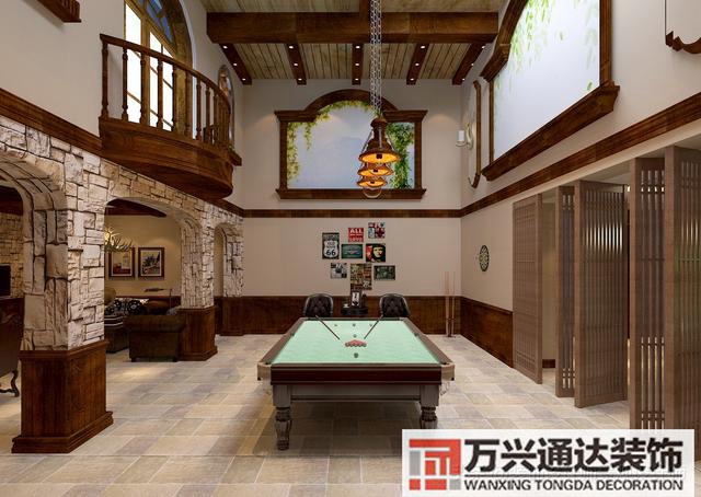 臺(tái)球室裝修效果圖臺(tái)球廳裝修效果圖_萬興辦公室裝修公司