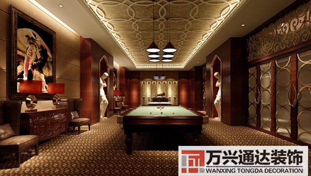 臺(tái)球室裝修效果圖臺(tái)球廳裝修效果圖_萬興辦公室裝修公司