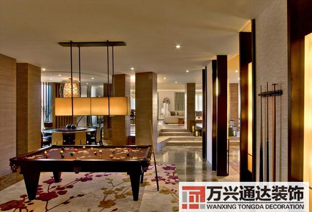 臺(tái)球室裝修效果圖臺(tái)球廳裝修效果圖_萬興辦公室裝修公司
