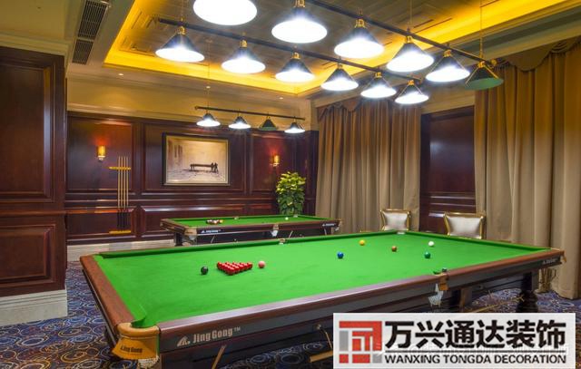 臺(tái)球室裝修效果圖臺(tái)球廳裝修效果圖_萬興辦公室裝修公司